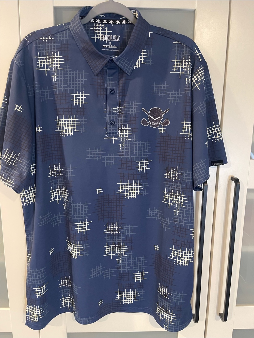 Tattoo Golf Men's Navy Graphic Polo Shirt size Large